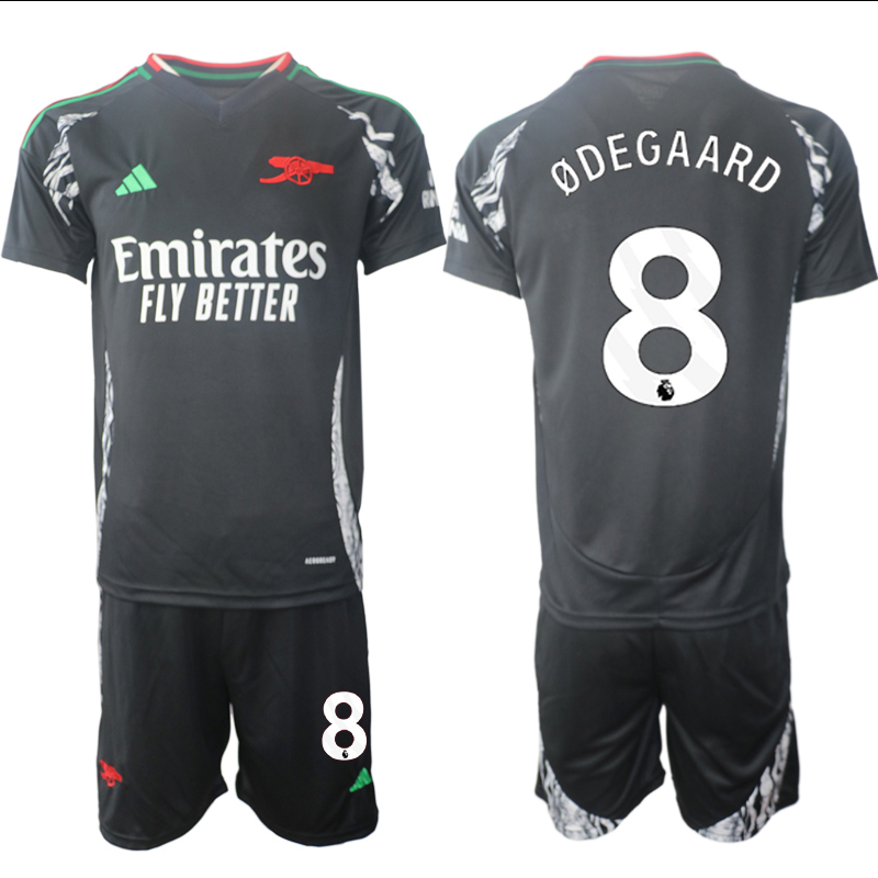 Men 2024-2025 Club Arsenal away Black #8 Soccer Jersey